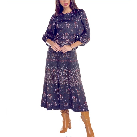 Rebecca Taylor Gossamer Midi  Dress - Picture 2 of 11